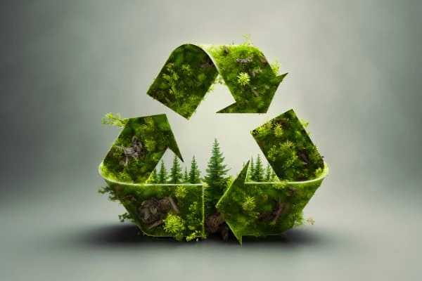 Recicle o espaço da cópia do símbolo Fundo ecológico da terra